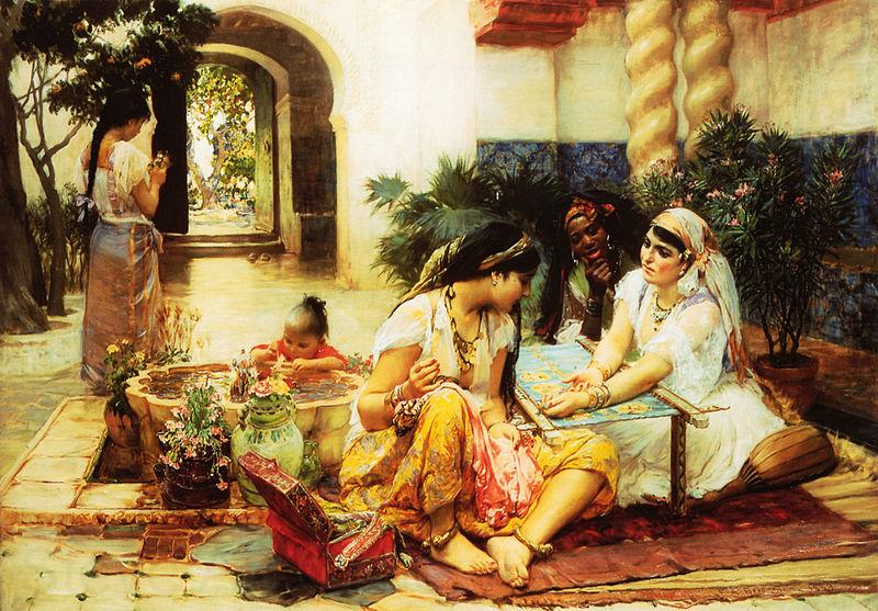 Frederick Arthur Bridgman In a Village El Biar Algeria Germany oil painting art